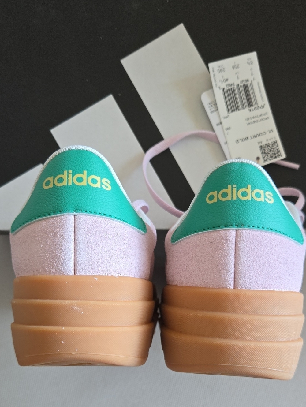 Adidas VL Court Bold Pink Green Platform Sneakers Women's 8.5 NWT - Picture 12 of 16